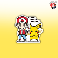 B-SIDE Label Sticker - Red & Pikachu